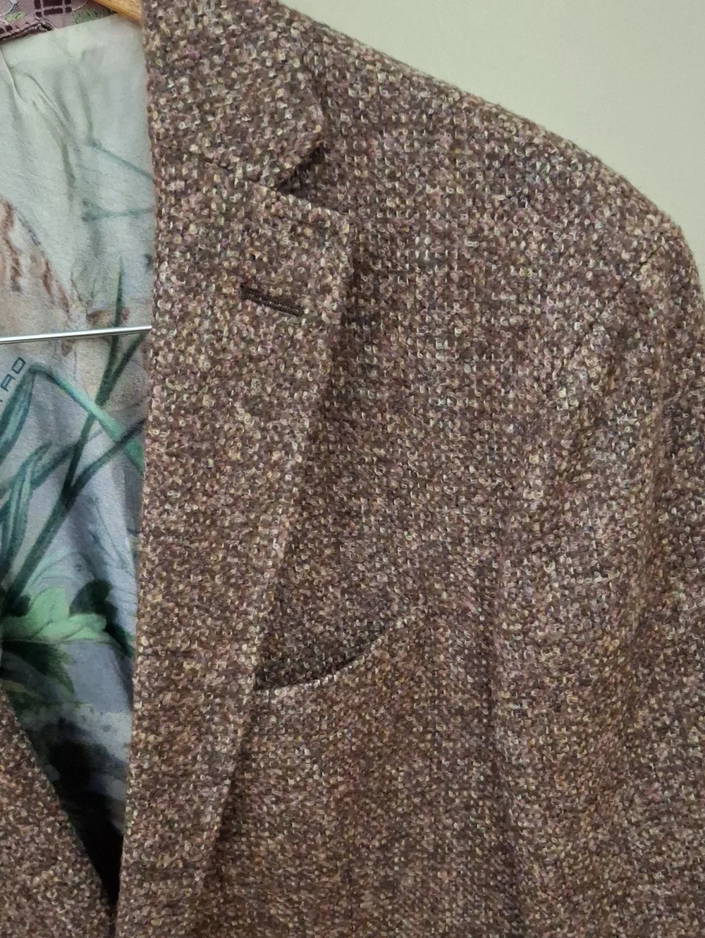 Etro Men's Textured Brown Wool Blend Tweed Sport Jacket Full Lining_1